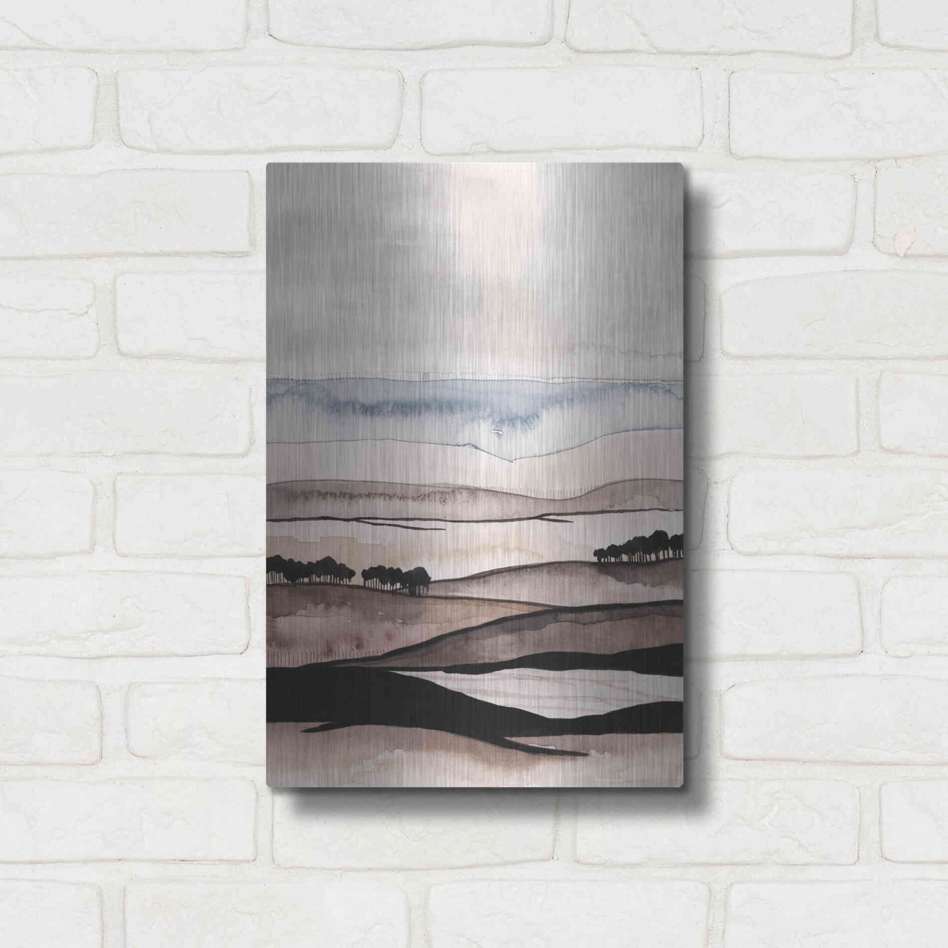 Luxe Metal Art 'Watercolor Strata I' by Grace Popp Metal Wall Art,12x16