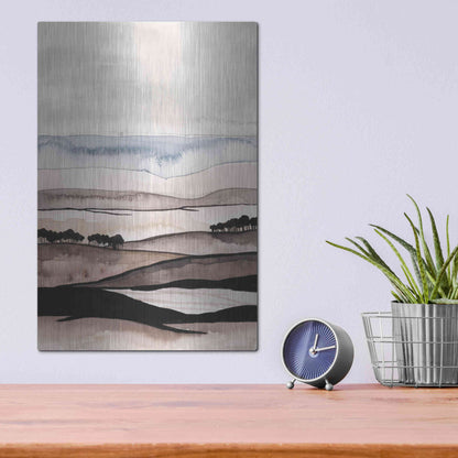 Luxe Metal Art 'Watercolor Strata I' by Grace Popp Metal Wall Art,12x16