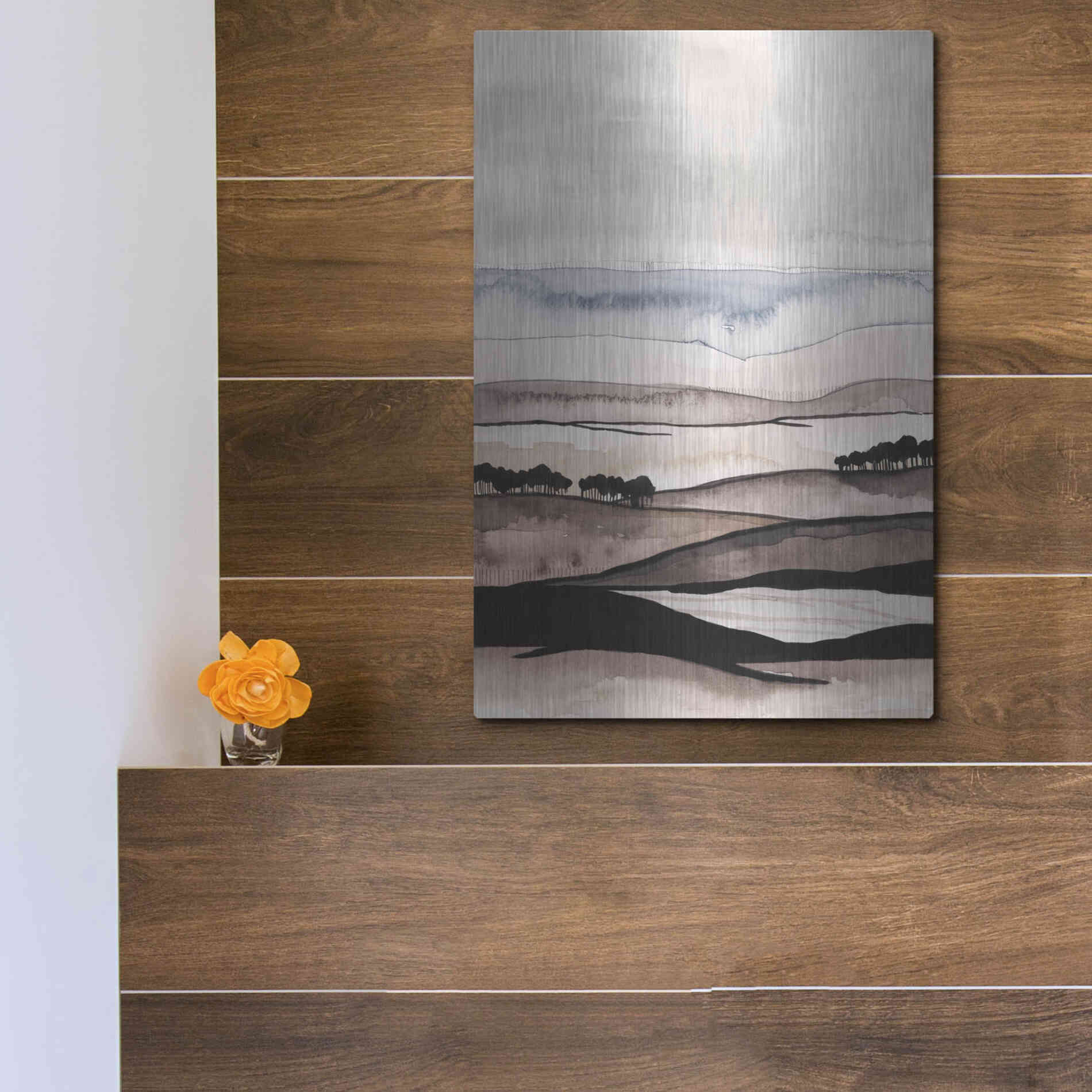Luxe Metal Art 'Watercolor Strata I' by Grace Popp Metal Wall Art,12x16