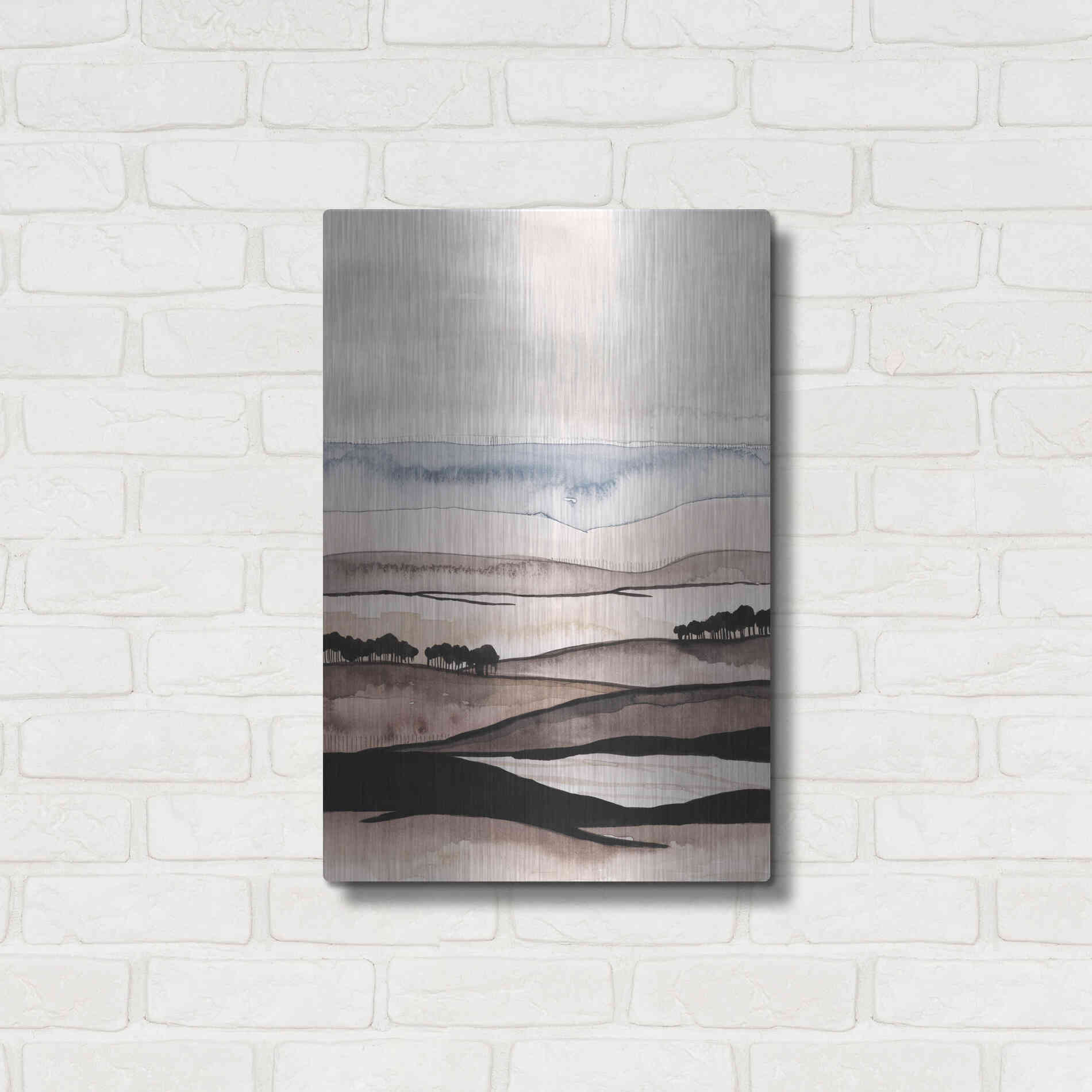 Luxe Metal Art 'Watercolor Strata I' by Grace Popp Metal Wall Art,16x24