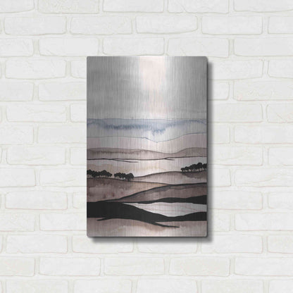 Luxe Metal Art 'Watercolor Strata I' by Grace Popp Metal Wall Art,16x24
