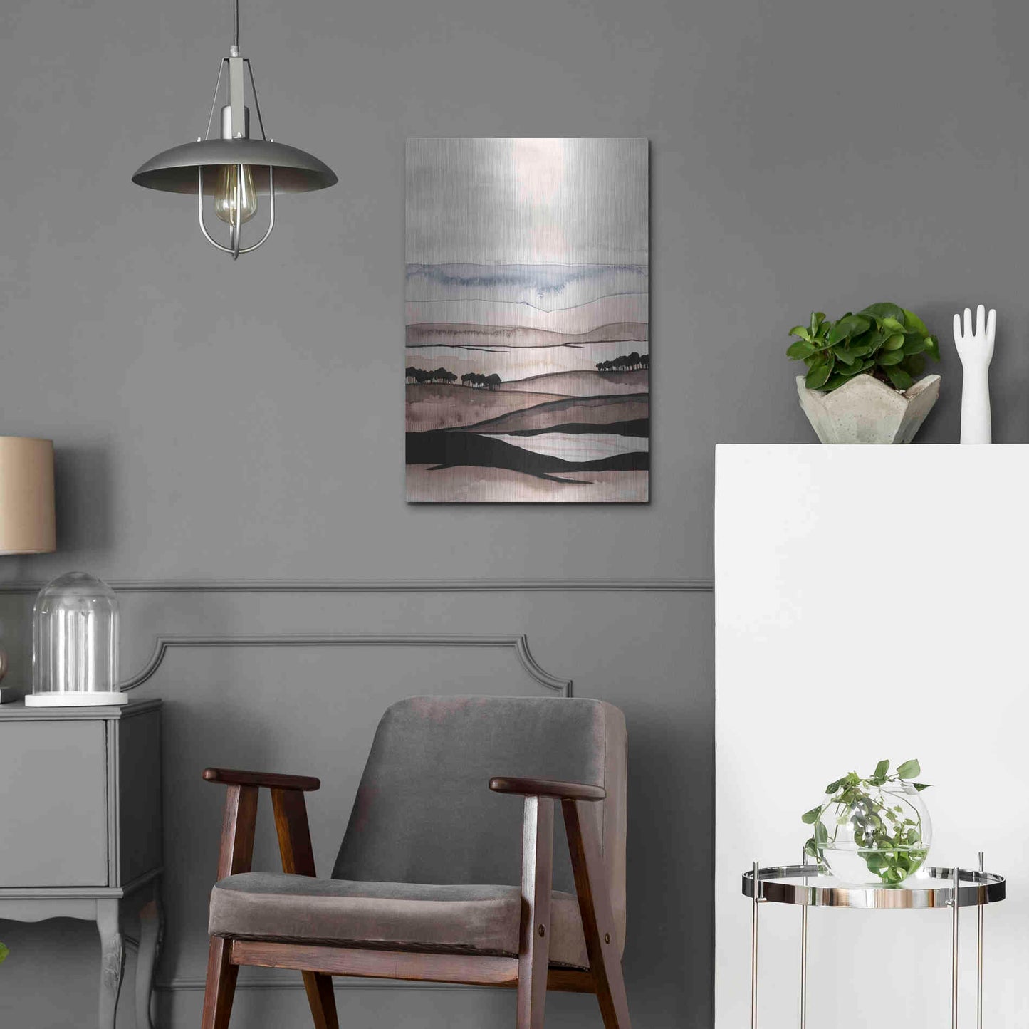 Luxe Metal Art 'Watercolor Strata I' by Grace Popp Metal Wall Art,16x24