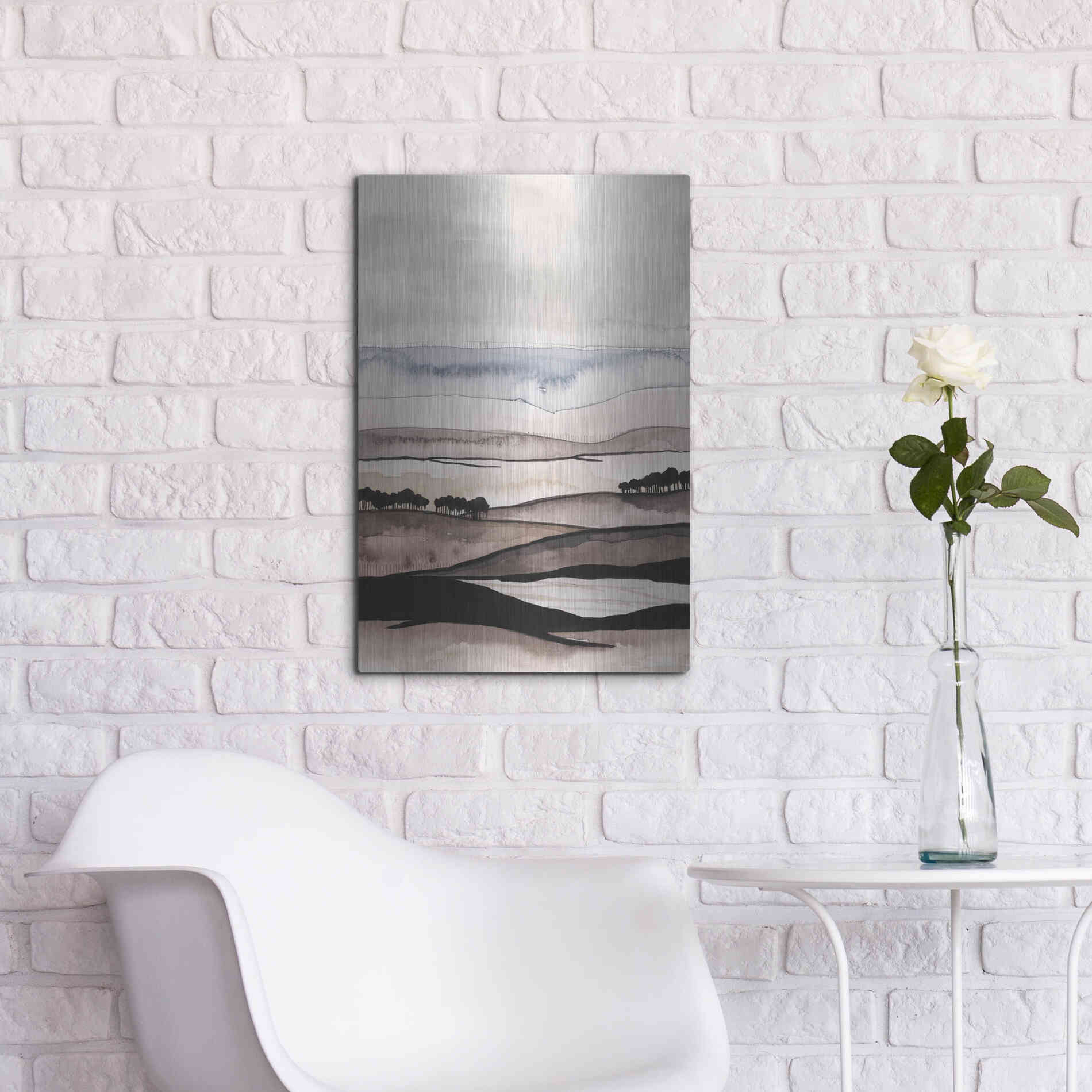 Luxe Metal Art 'Watercolor Strata I' by Grace Popp Metal Wall Art,16x24