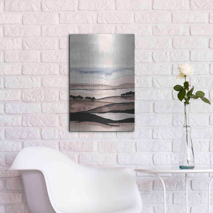 Luxe Metal Art 'Watercolor Strata I' by Grace Popp Metal Wall Art,16x24