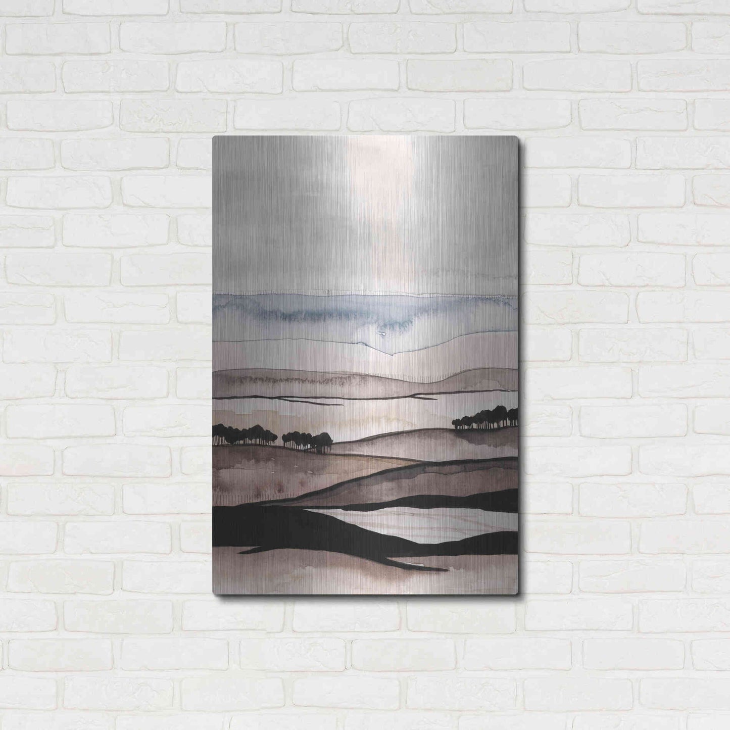 Luxe Metal Art 'Watercolor Strata I' by Grace Popp Metal Wall Art,24x36