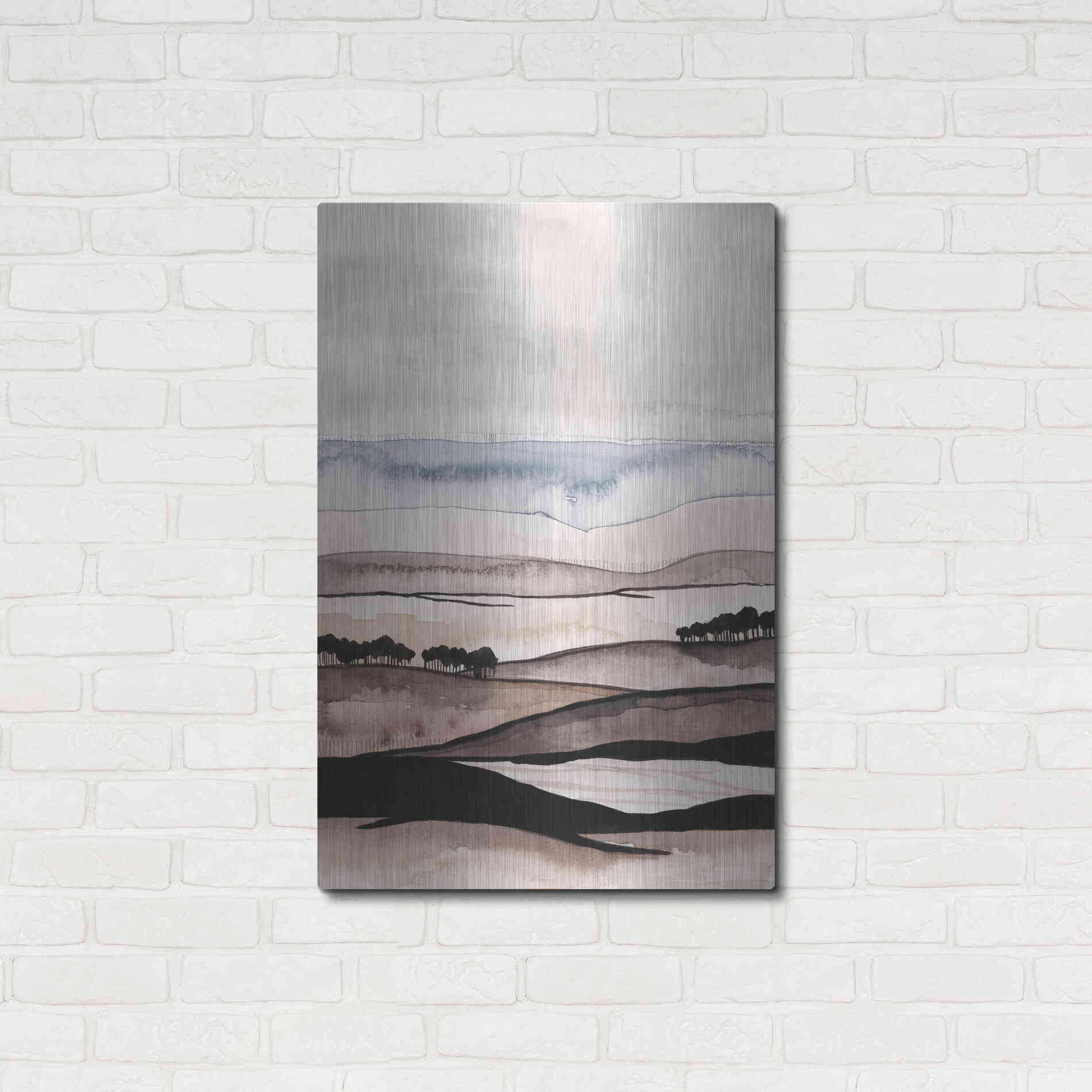 Luxe Metal Art 'Watercolor Strata I' by Grace Popp Metal Wall Art,24x36