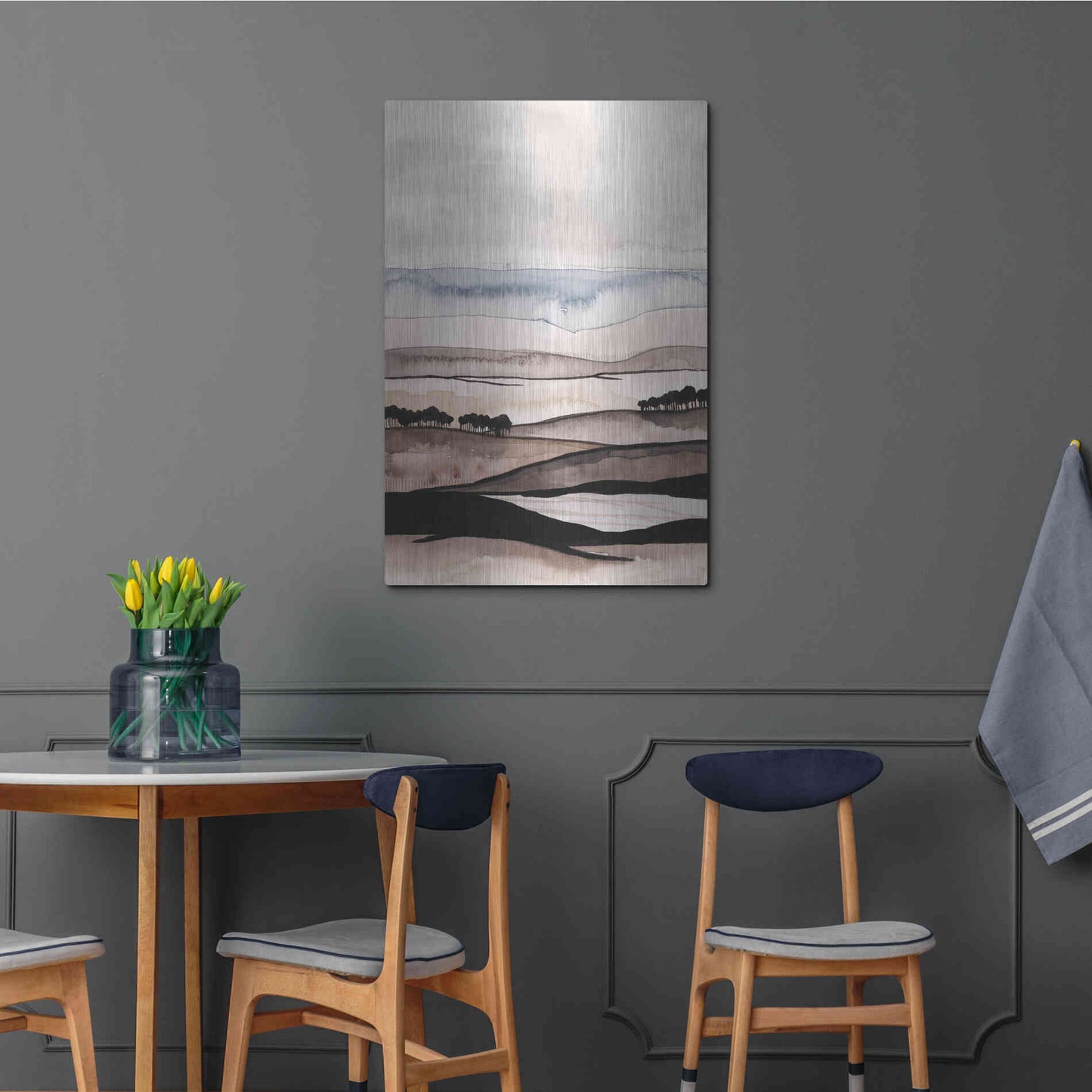 Luxe Metal Art 'Watercolor Strata I' by Grace Popp Metal Wall Art,24x36