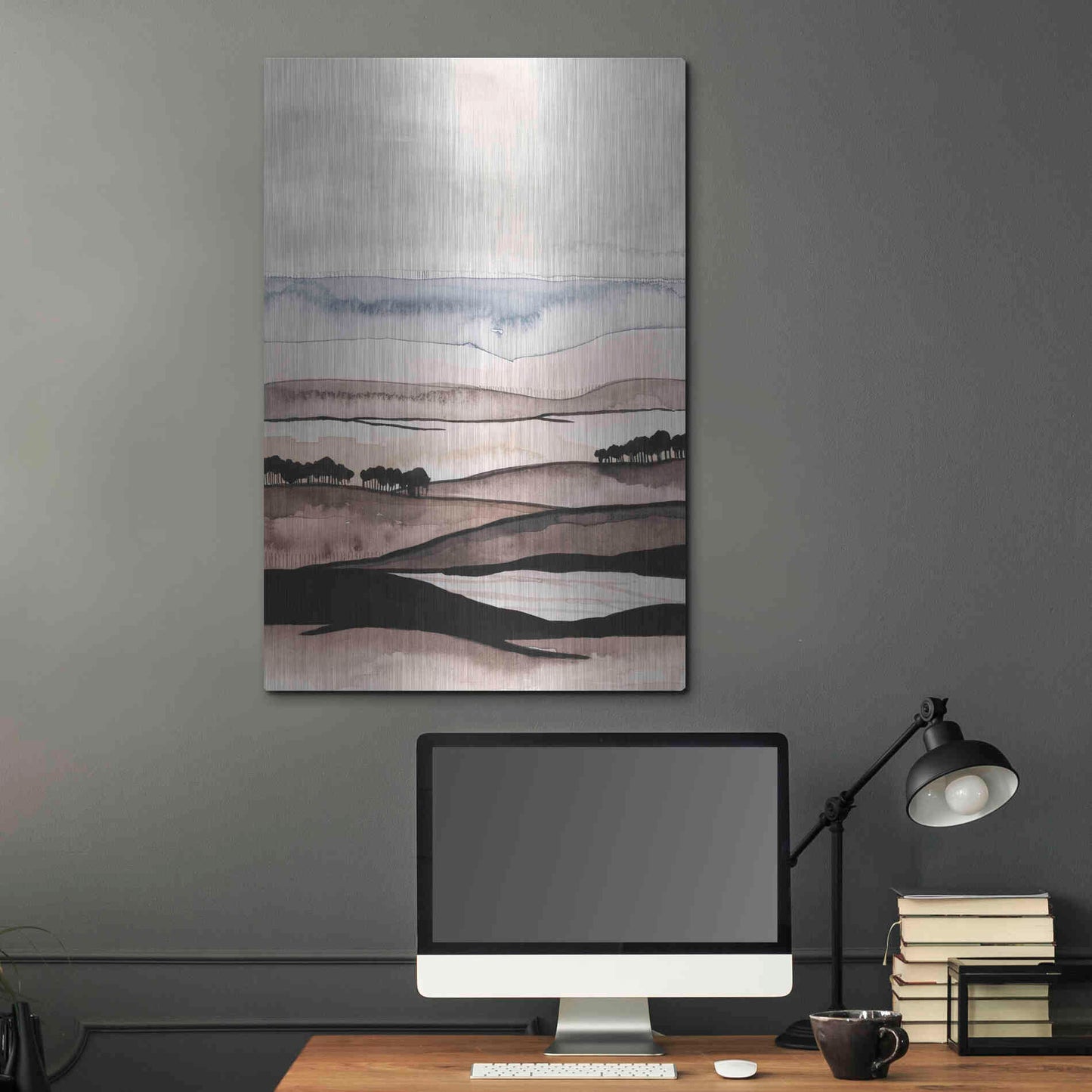 Luxe Metal Art 'Watercolor Strata I' by Grace Popp Metal Wall Art,24x36