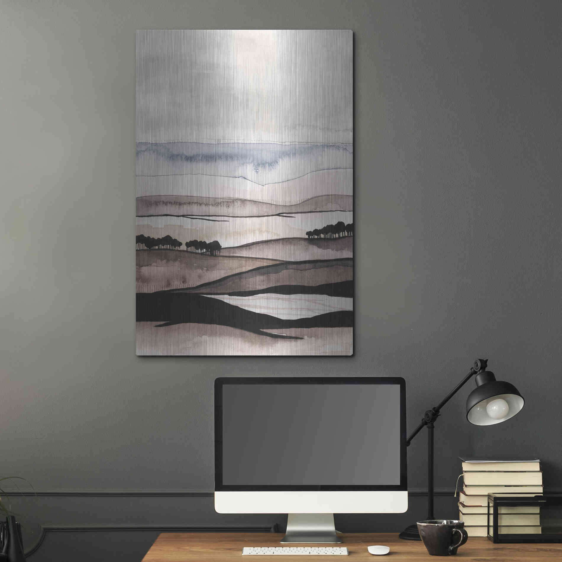 Luxe Metal Art 'Watercolor Strata I' by Grace Popp Metal Wall Art,24x36