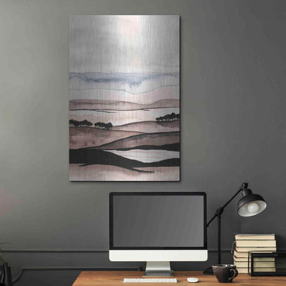Luxe Metal Art 'Watercolor Strata I' by Grace Popp Metal Wall Art,24x36