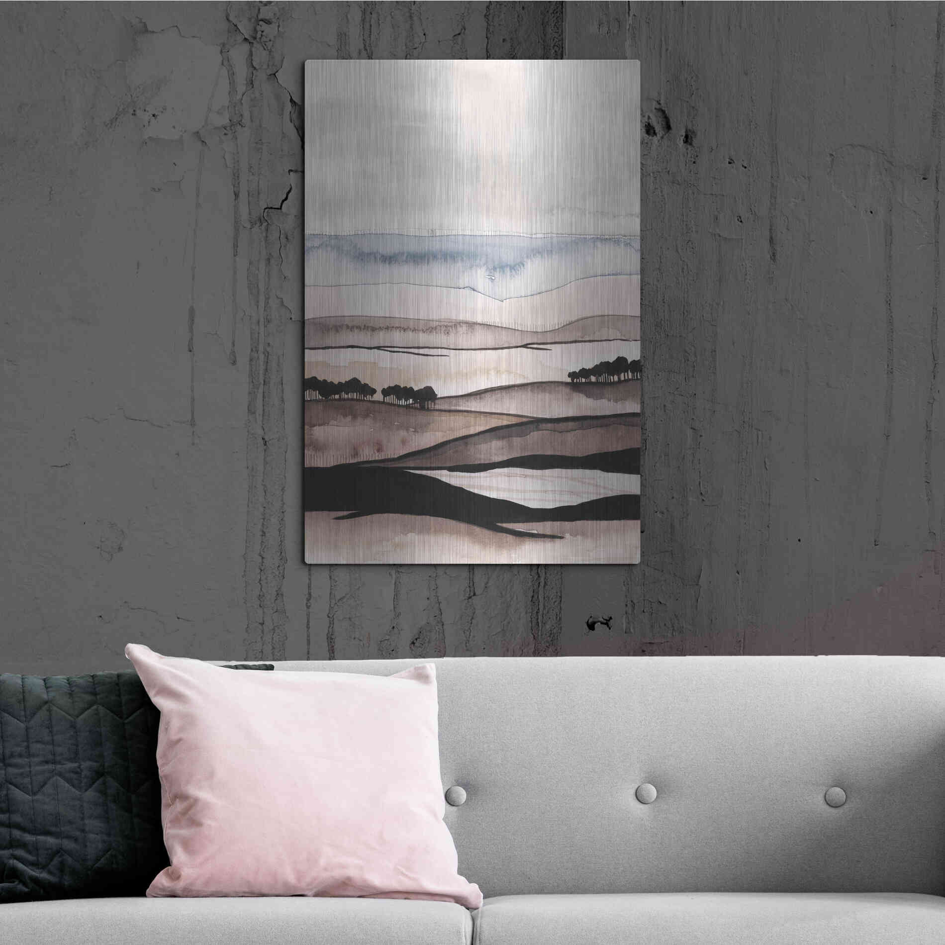 Luxe Metal Art 'Watercolor Strata I' by Grace Popp Metal Wall Art,24x36