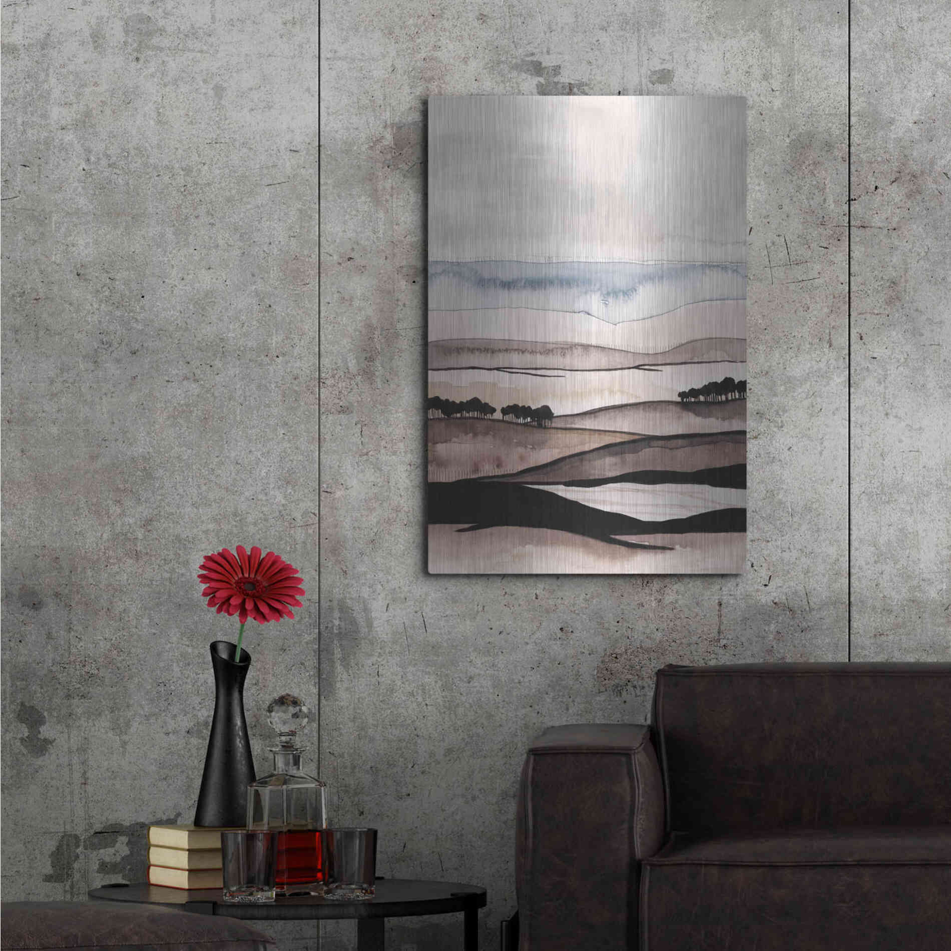 Luxe Metal Art 'Watercolor Strata I' by Grace Popp Metal Wall Art,24x36