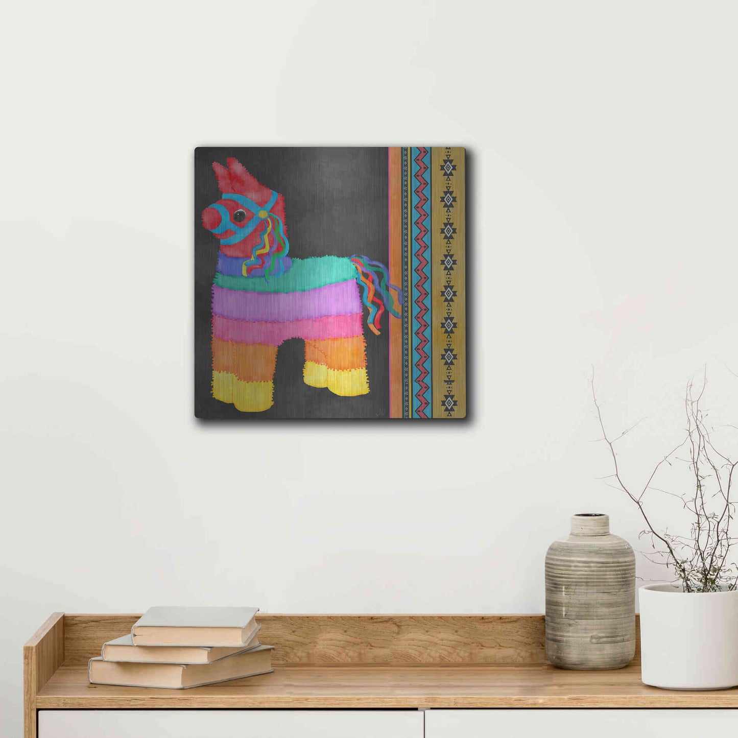 Luxe Metal Art 'Pinata Party I' by Jade Reynolds Metal Wall Art,12x12