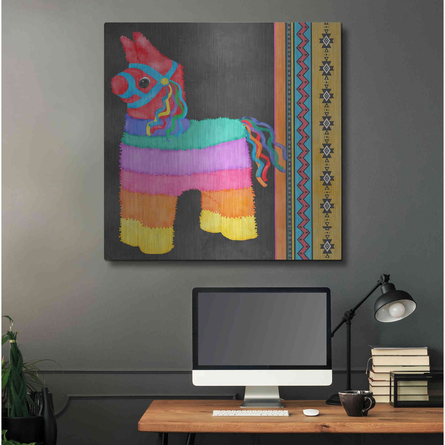 Luxe Metal Art 'Pinata Party I' by Jade Reynolds Metal Wall Art,36x36