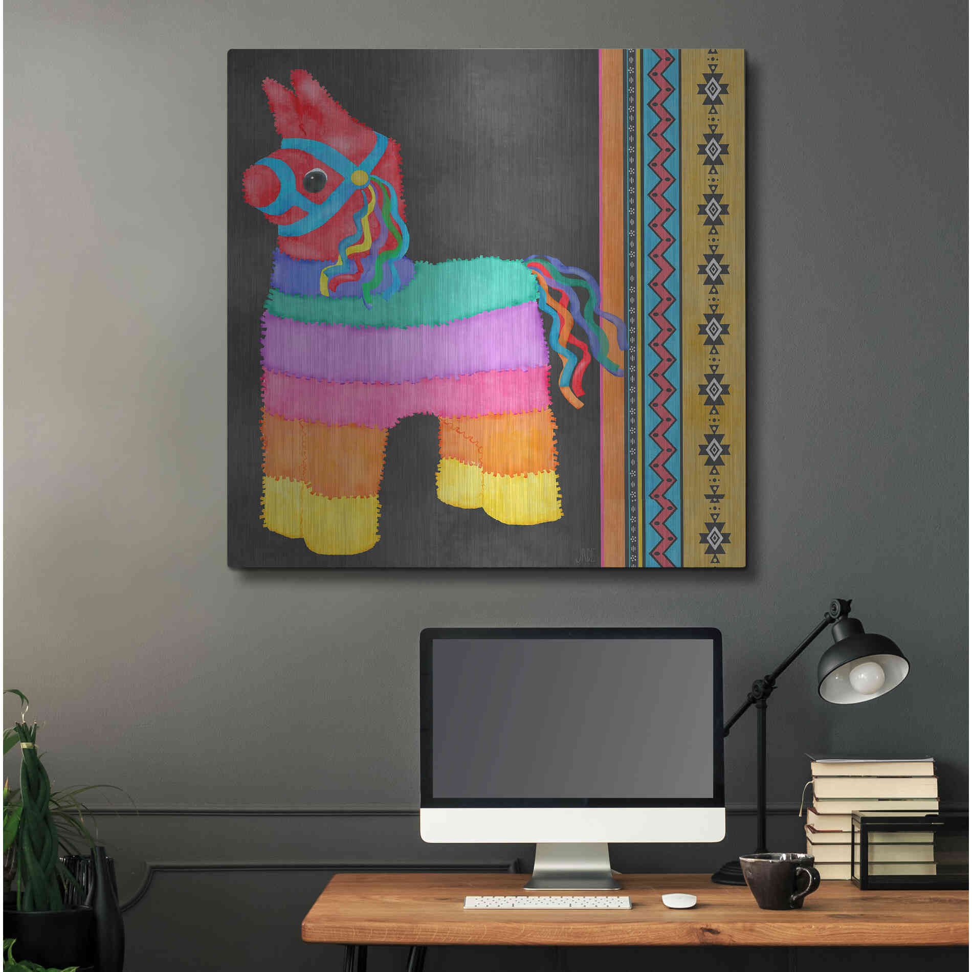 Luxe Metal Art 'Pinata Party I' by Jade Reynolds Metal Wall Art,36x36