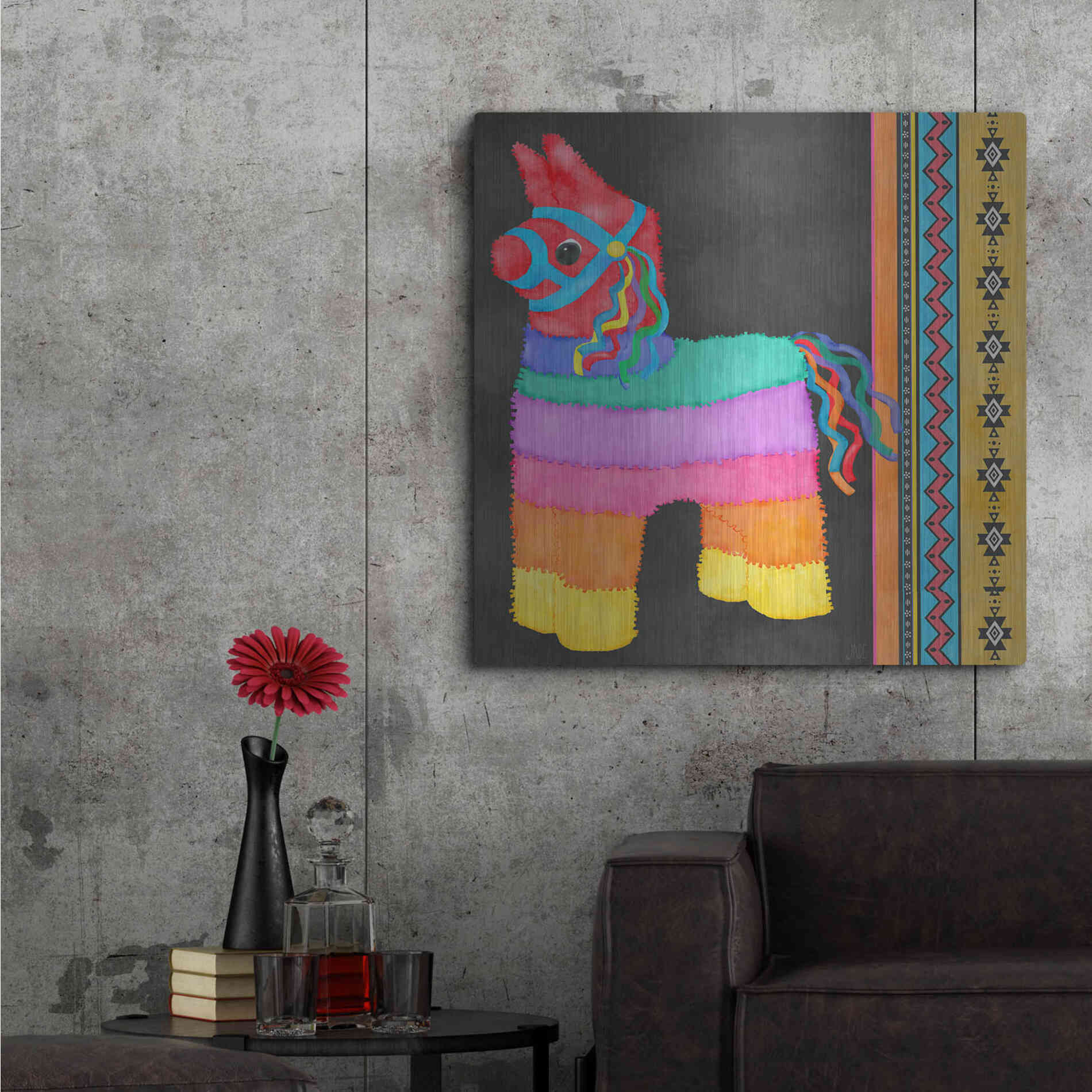 Luxe Metal Art 'Pinata Party I' by Jade Reynolds Metal Wall Art,36x36