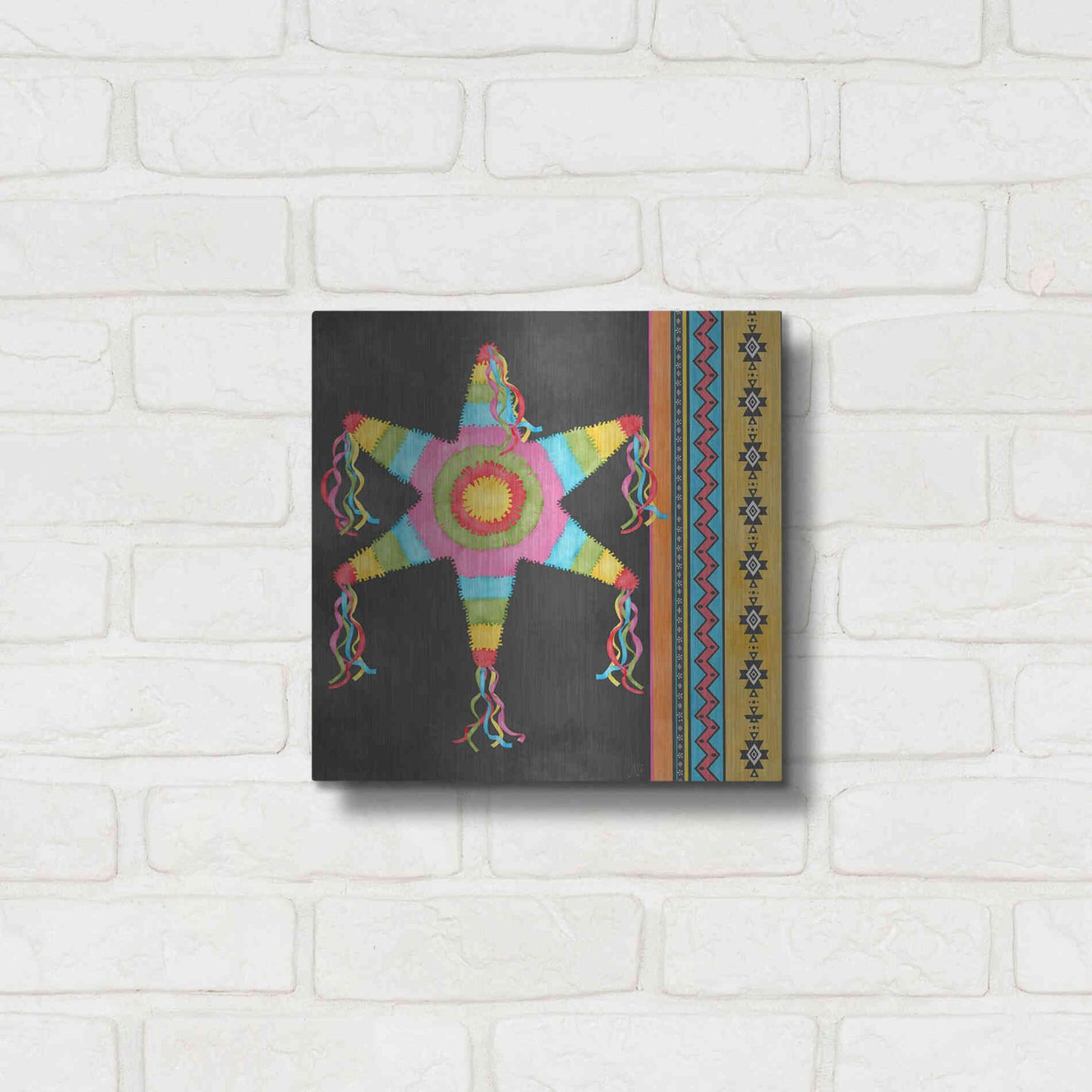 Luxe Metal Art 'Pinata Party II' by Jade Reynolds Metal Wall Art,12x12