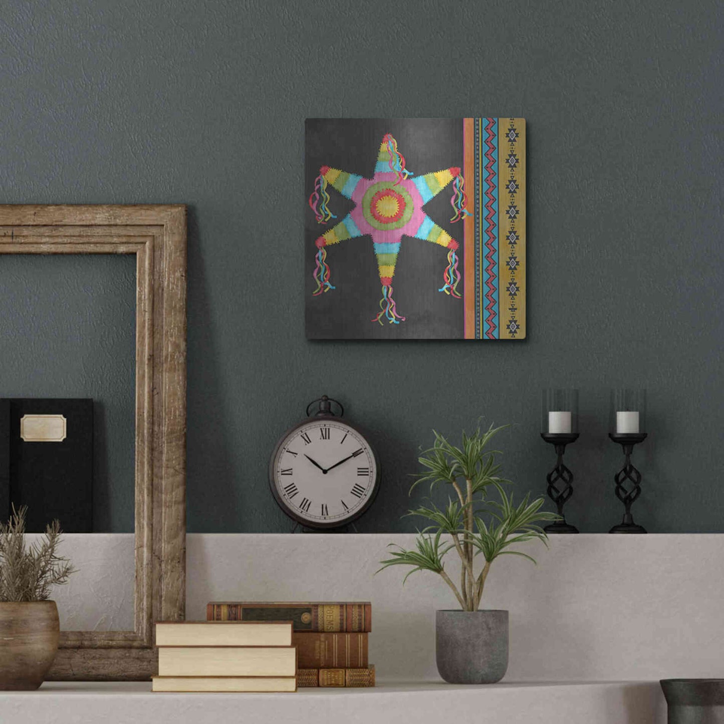 Luxe Metal Art 'Pinata Party II' by Jade Reynolds Metal Wall Art,12x12