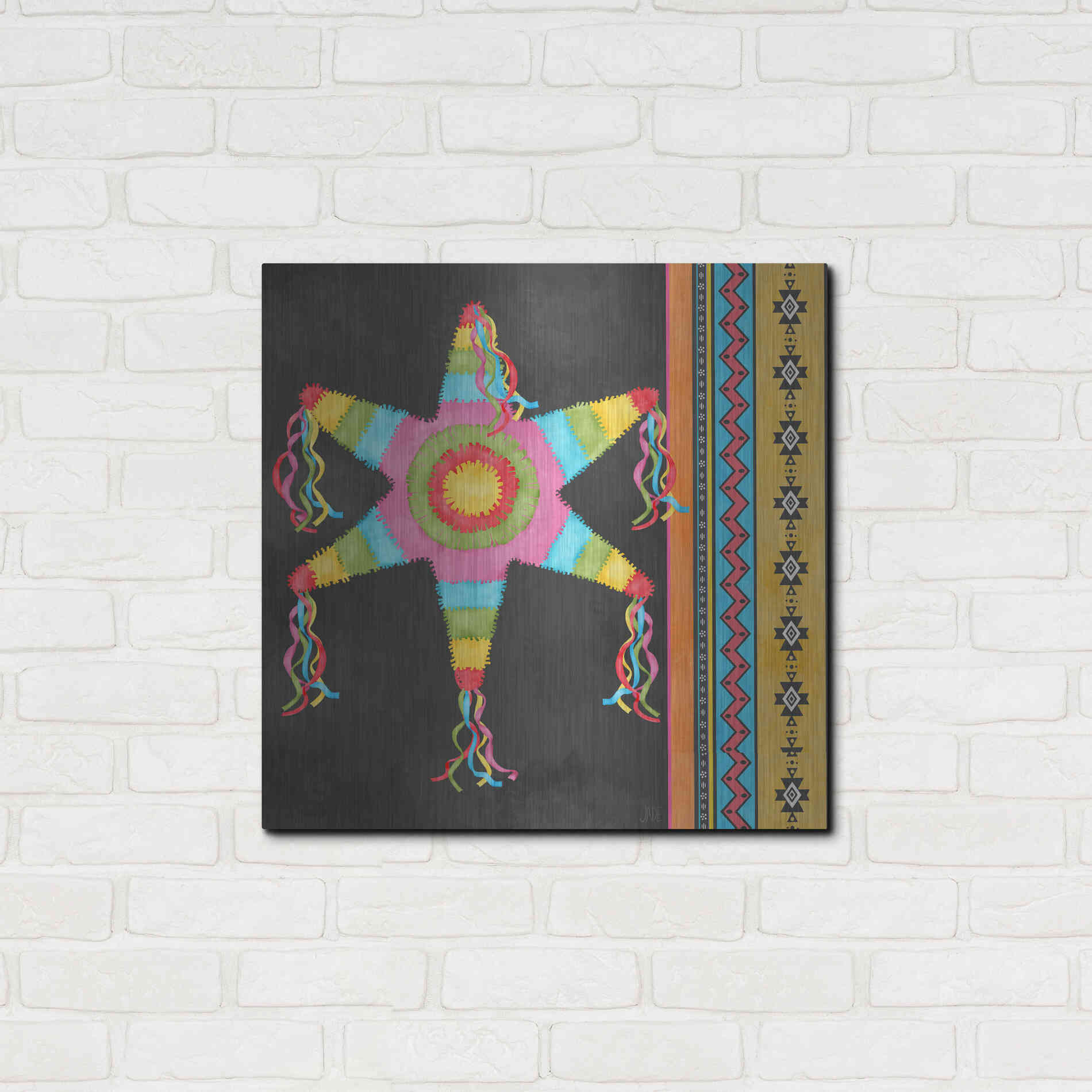 Luxe Metal Art 'Pinata Party II' by Jade Reynolds Metal Wall Art,24x24