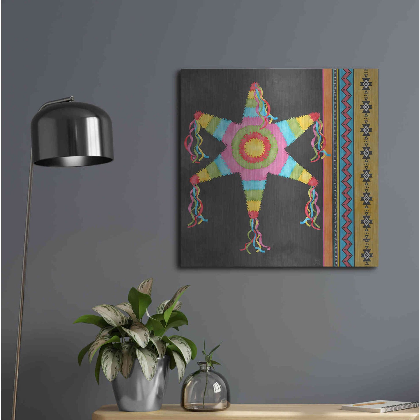 Luxe Metal Art 'Pinata Party II' by Jade Reynolds Metal Wall Art,24x24