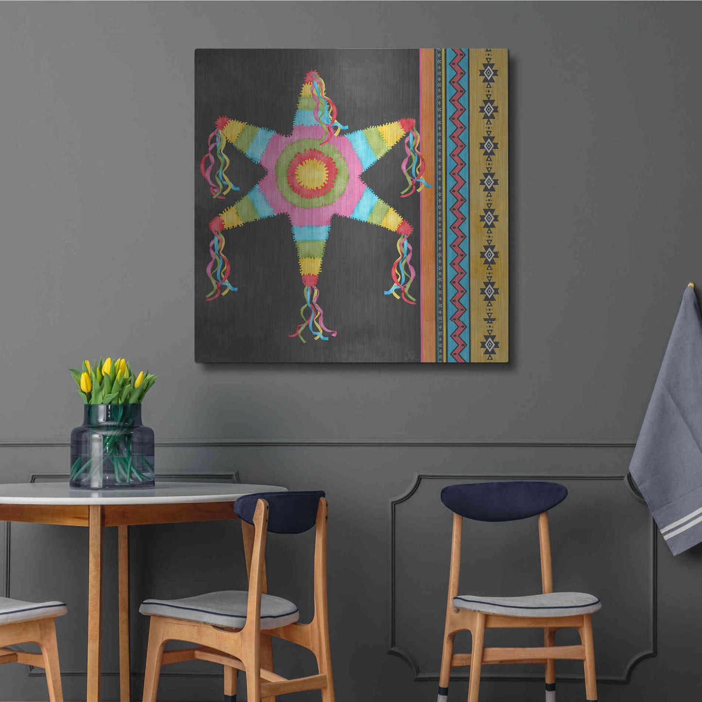 Luxe Metal Art 'Pinata Party II' by Jade Reynolds Metal Wall Art,36x36