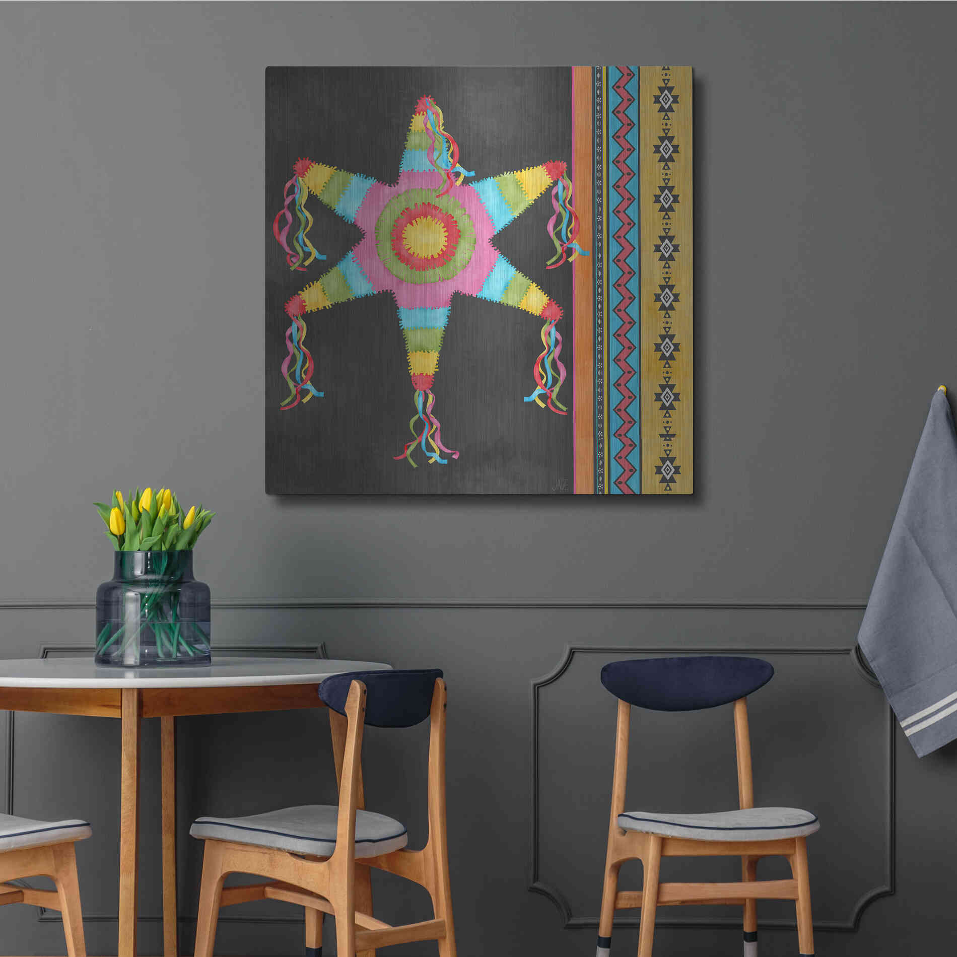 Luxe Metal Art 'Pinata Party II' by Jade Reynolds Metal Wall Art,36x36