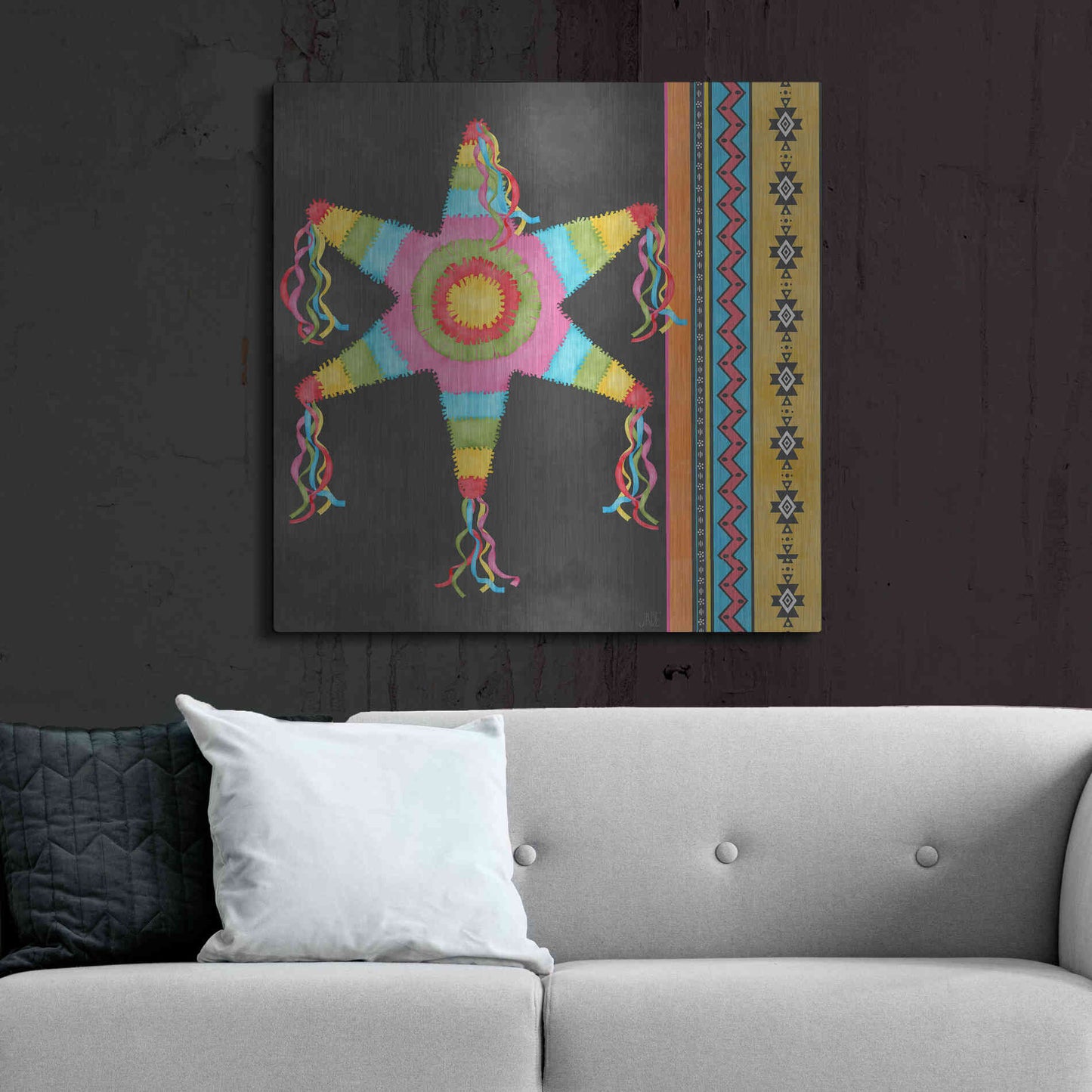 Luxe Metal Art 'Pinata Party II' by Jade Reynolds Metal Wall Art,36x36