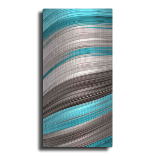 Luxe Metal Art 'Aqua Sweep I' by James Burghardt, Metal Wall Art
