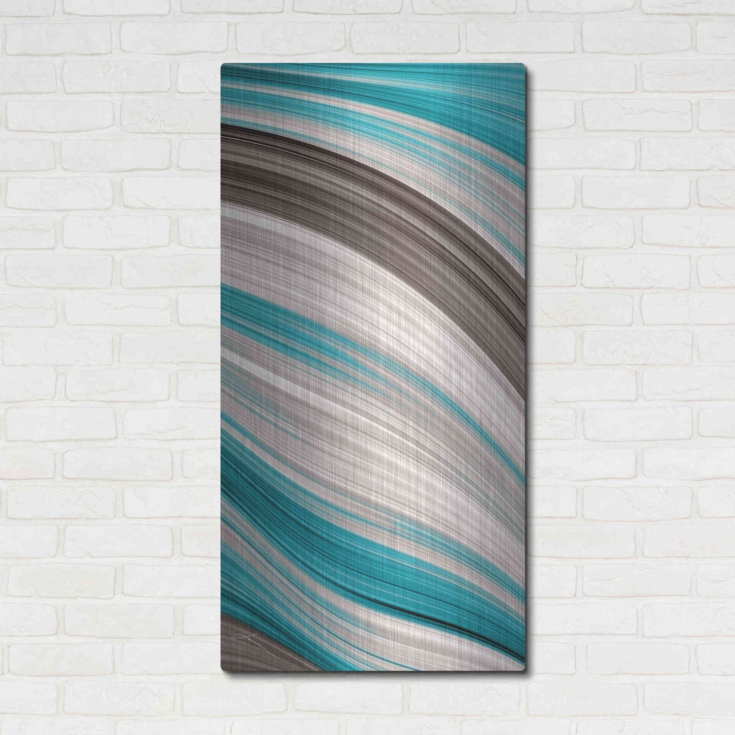 Luxe Metal Art 'Aqua Sweep II' by James Burghardt, Metal Wall Art,24x48