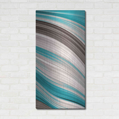 Luxe Metal Art 'Aqua Sweep II' by James Burghardt, Metal Wall Art,24x48
