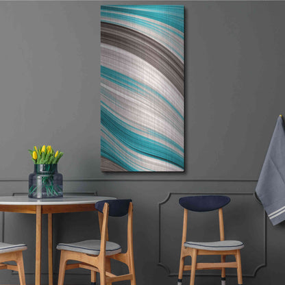 Luxe Metal Art 'Aqua Sweep II' by James Burghardt, Metal Wall Art,24x48