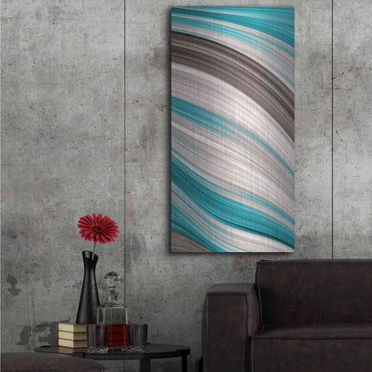 Luxe Metal Art 'Aqua Sweep II' by James Burghardt, Metal Wall Art,24x48