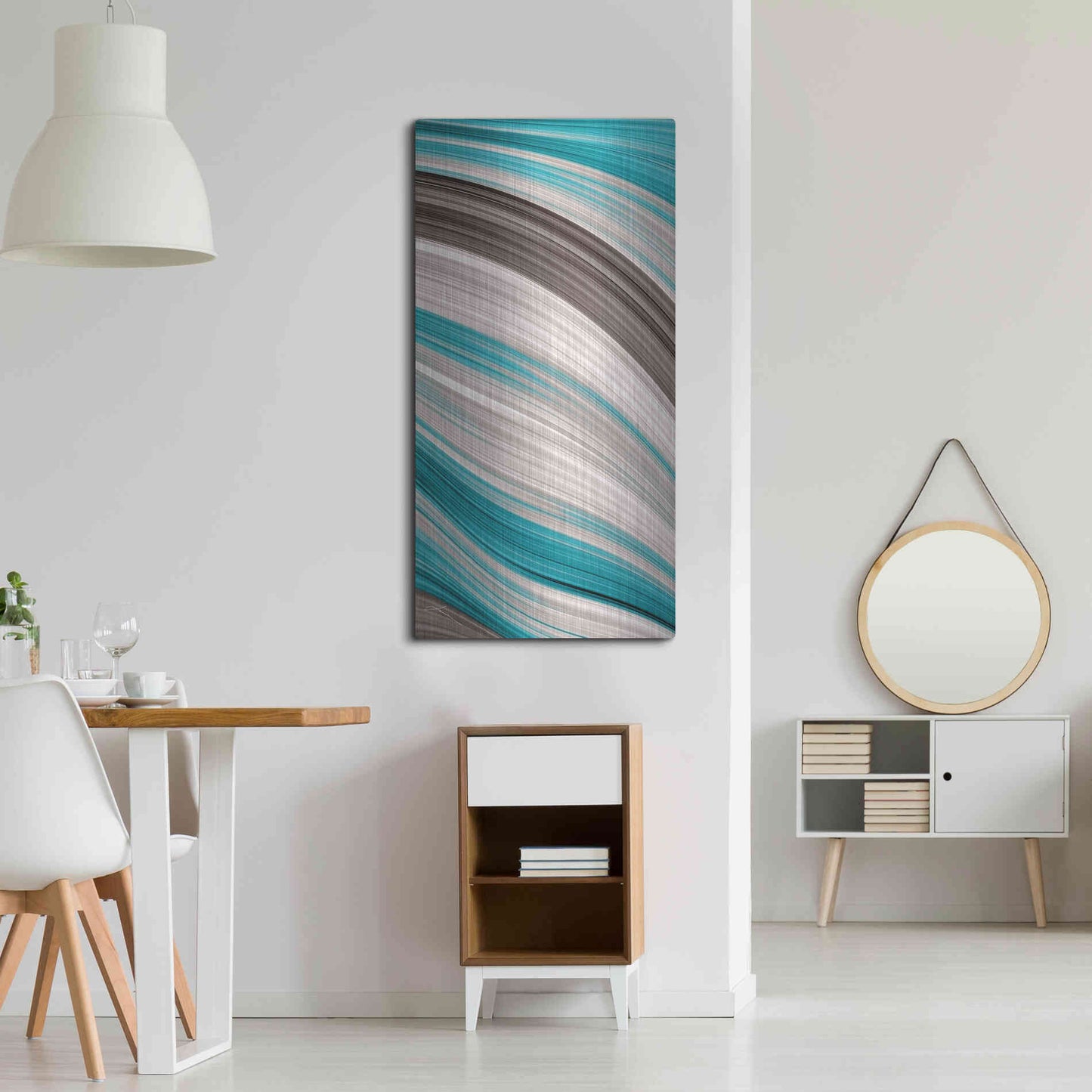 Luxe Metal Art 'Aqua Sweep II' by James Burghardt, Metal Wall Art,24x48