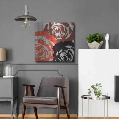 Luxe Metal Art 'Bloomer Squares V' by James Burghardt, Metal Wall Art,24x24