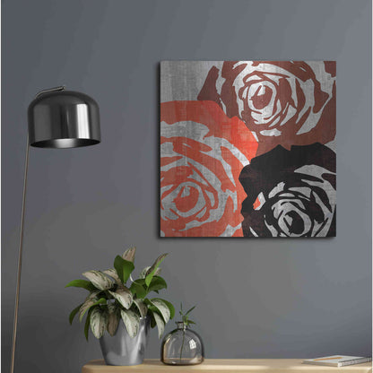 Luxe Metal Art 'Bloomer Squares V' by James Burghardt, Metal Wall Art,24x24