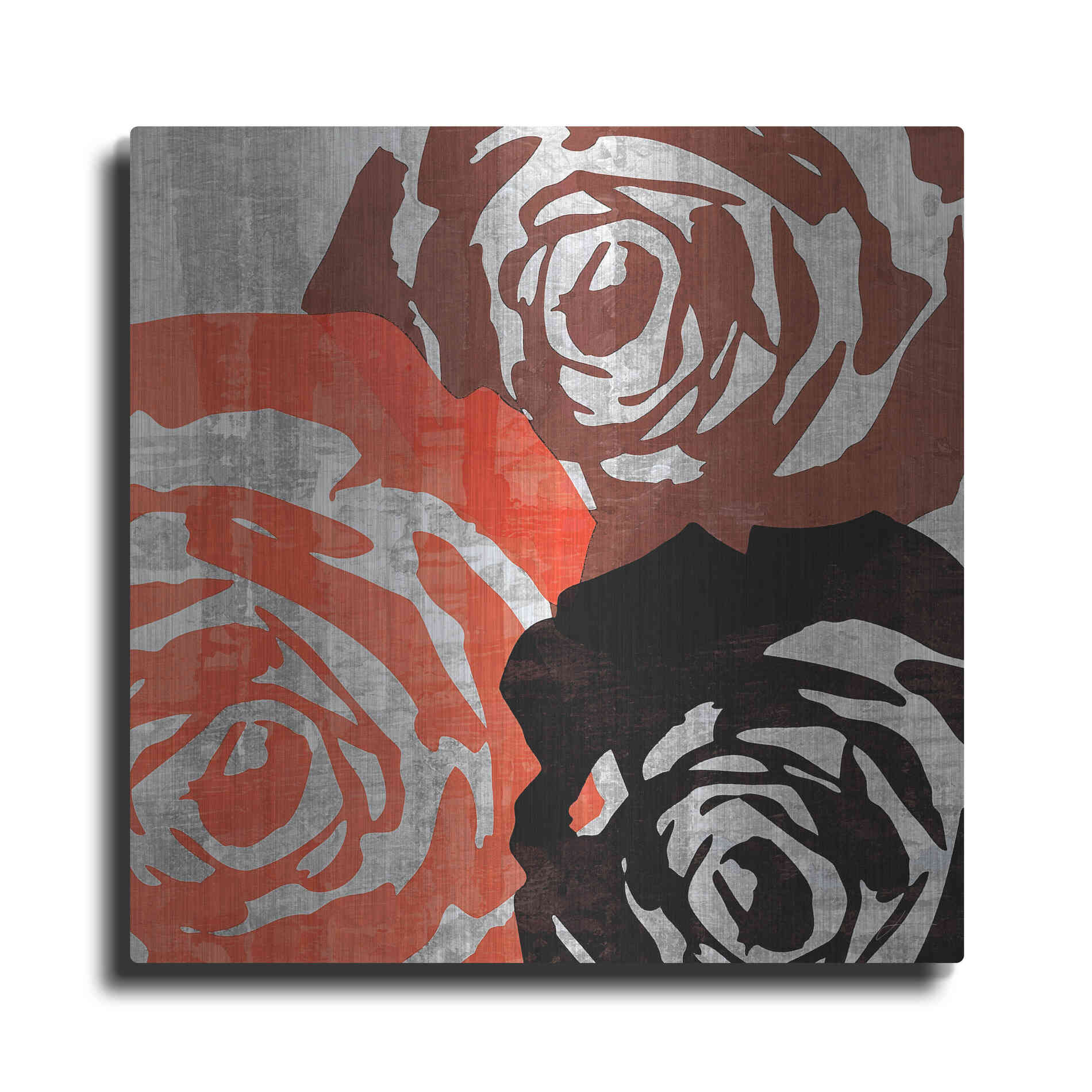Luxe Metal Art 'Bloomer Squares V' by James Burghardt, Metal Wall Art