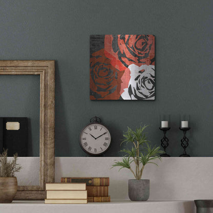 Luxe Metal Art 'Bloomer Squares VI' by James Burghardt, Metal Wall Art,12x12