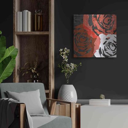 Luxe Metal Art 'Bloomer Squares VI' by James Burghardt, Metal Wall Art,24x24