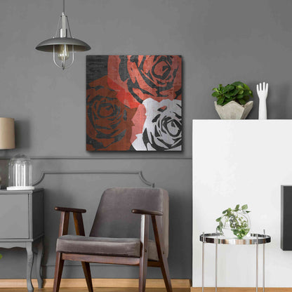 Luxe Metal Art 'Bloomer Squares VI' by James Burghardt, Metal Wall Art,24x24