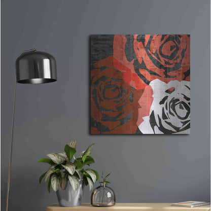 Luxe Metal Art 'Bloomer Squares VI' by James Burghardt, Metal Wall Art,24x24