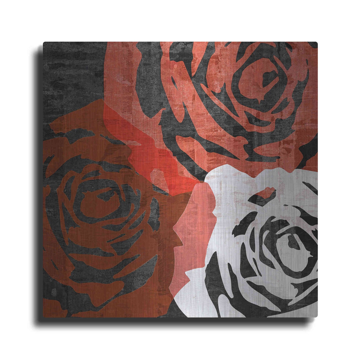 Luxe Metal Art 'Bloomer Squares VI' by James Burghardt, Metal Wall Art