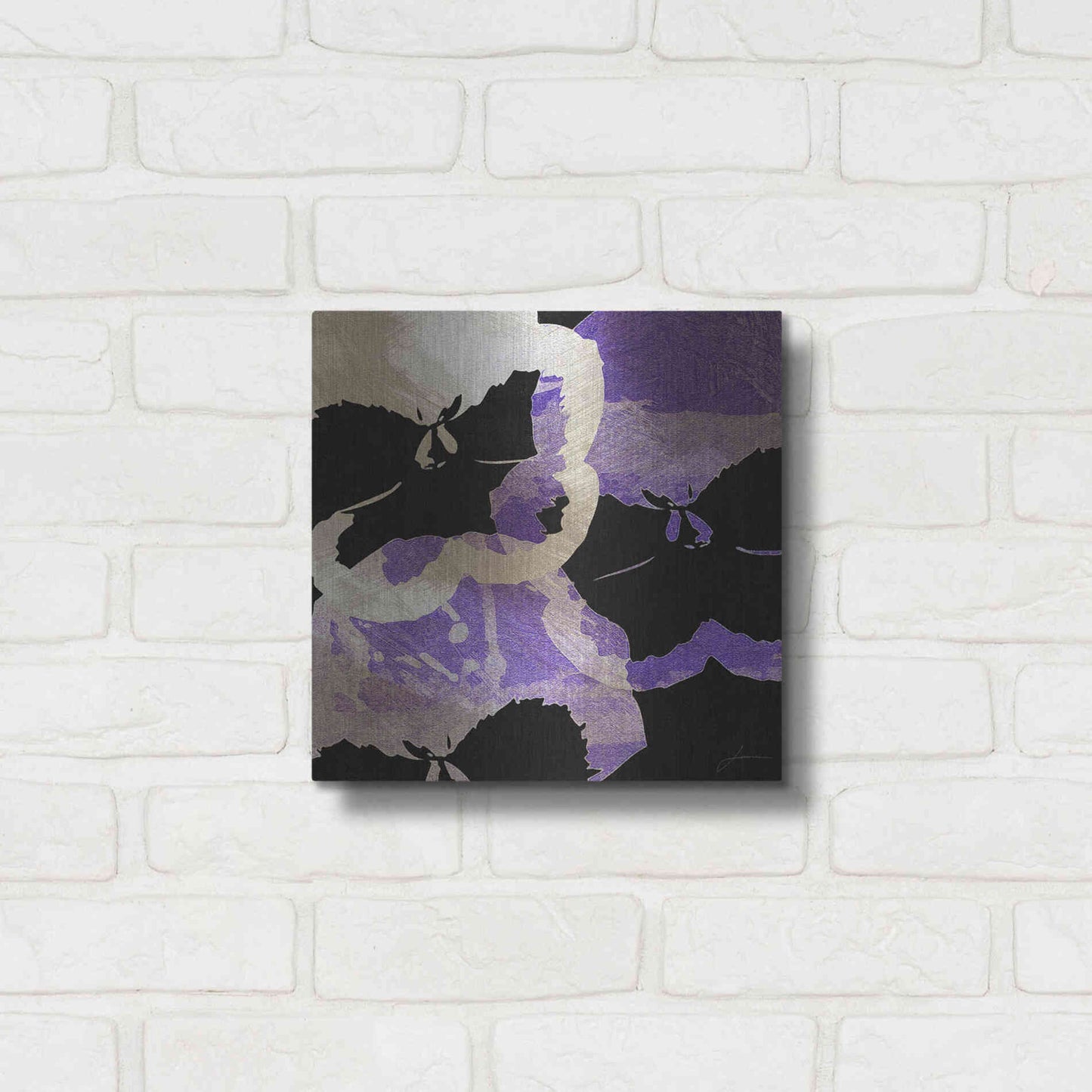 Luxe Metal Art 'Bloomer Tiles VII' by James Burghardt, Metal Wall Art,12x12