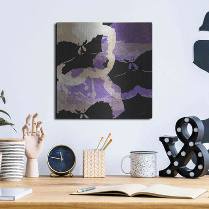 Luxe Metal Art 'Bloomer Tiles VII' by James Burghardt, Metal Wall Art,12x12