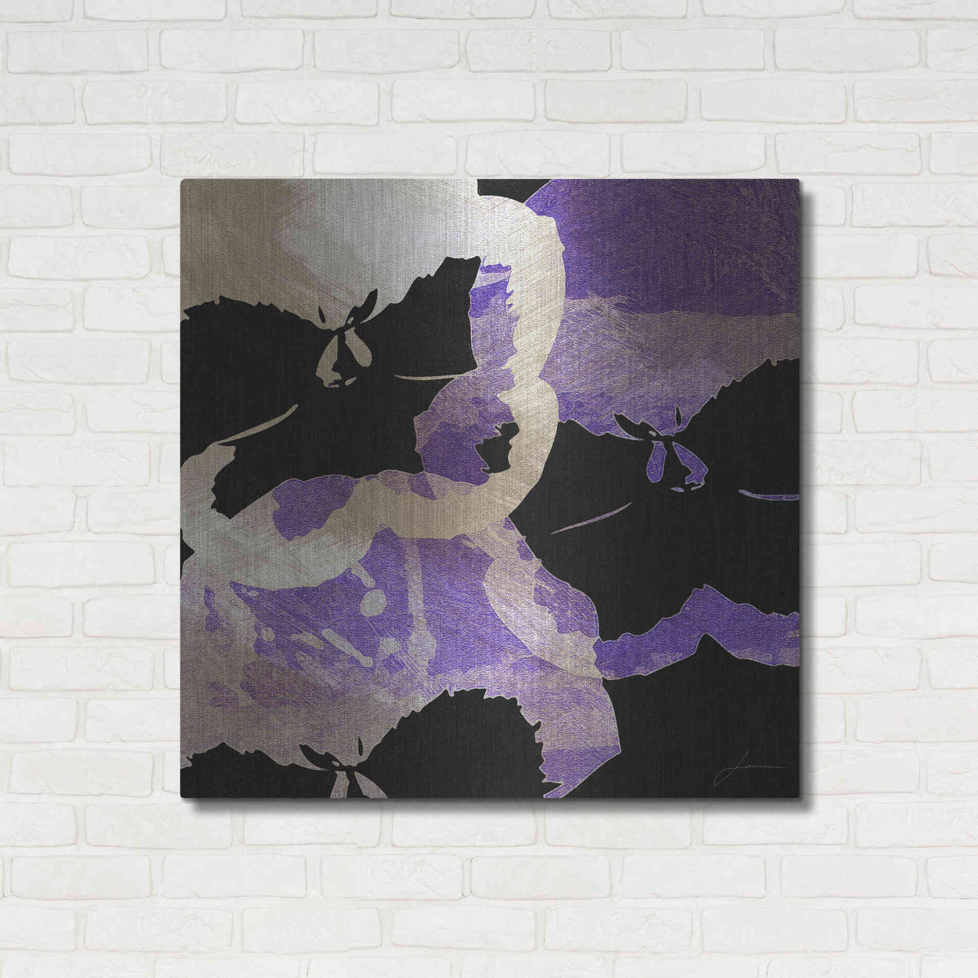 Luxe Metal Art 'Bloomer Tiles VII' by James Burghardt, Metal Wall Art,36x36