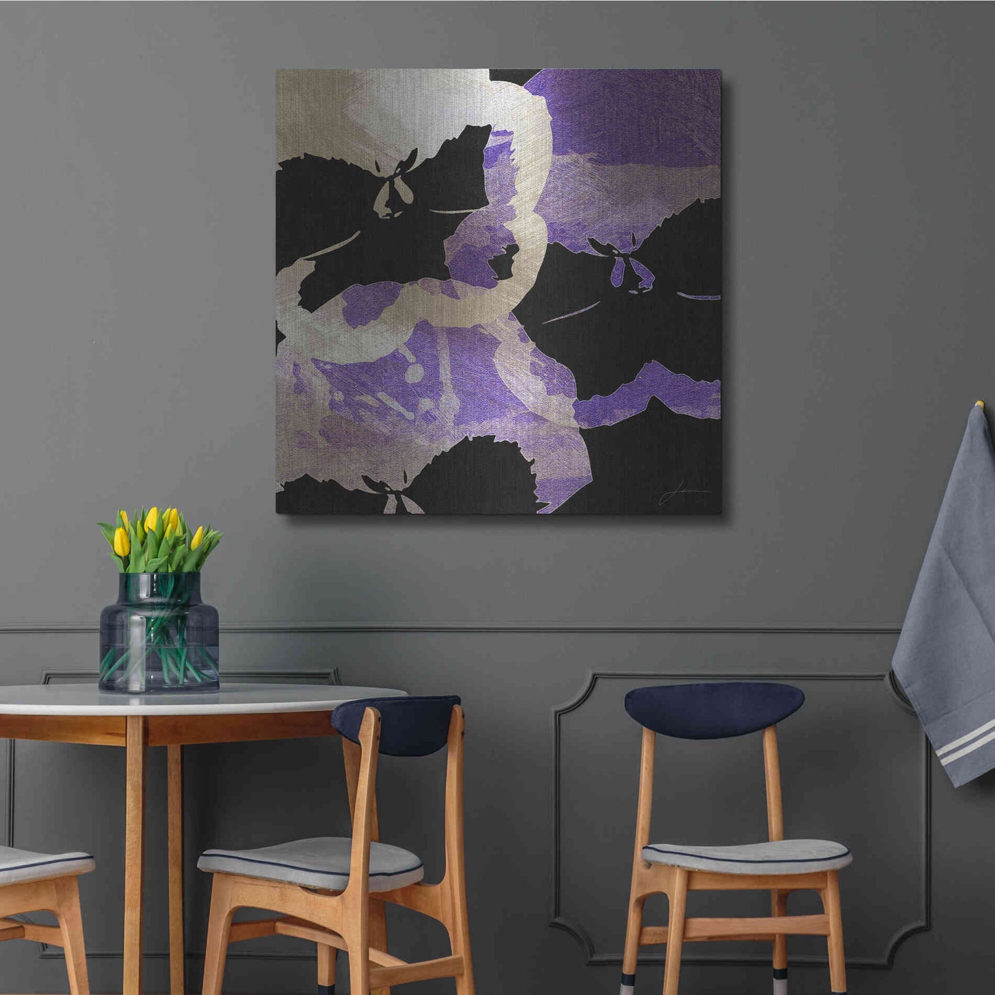 Luxe Metal Art 'Bloomer Tiles VII' by James Burghardt, Metal Wall Art,36x36