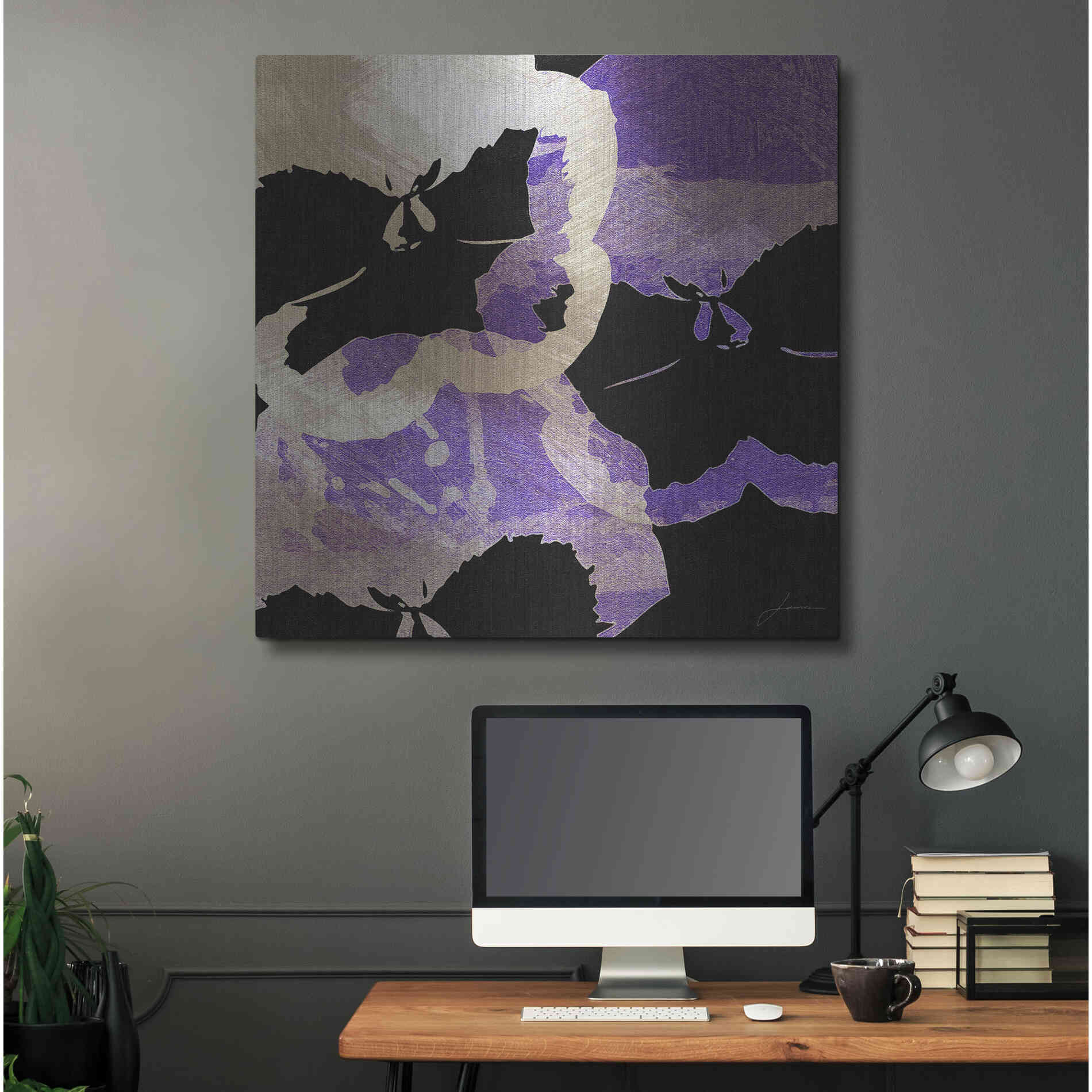 Luxe Metal Art 'Bloomer Tiles VII' by James Burghardt, Metal Wall Art,36x36