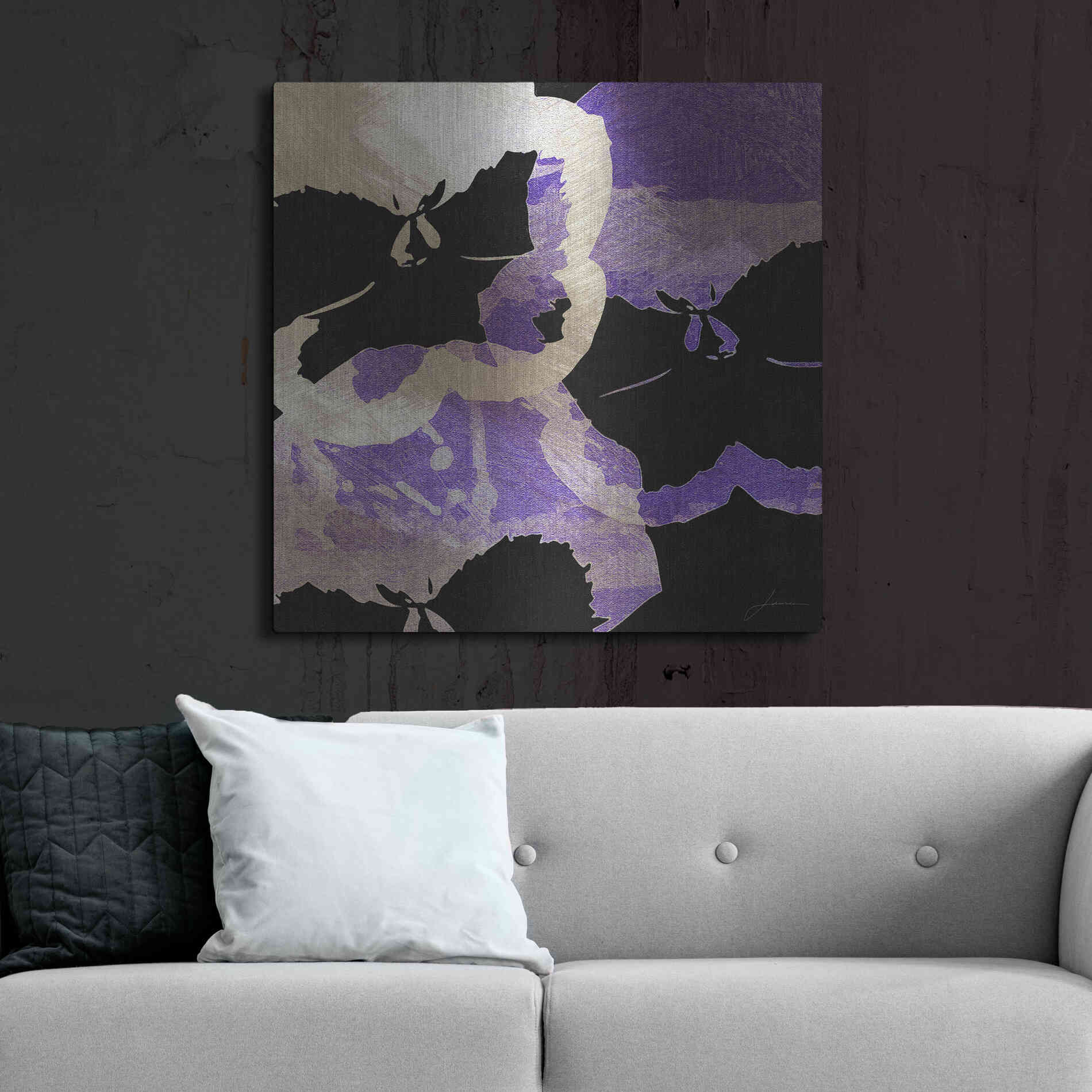 Luxe Metal Art 'Bloomer Tiles VII' by James Burghardt, Metal Wall Art,36x36