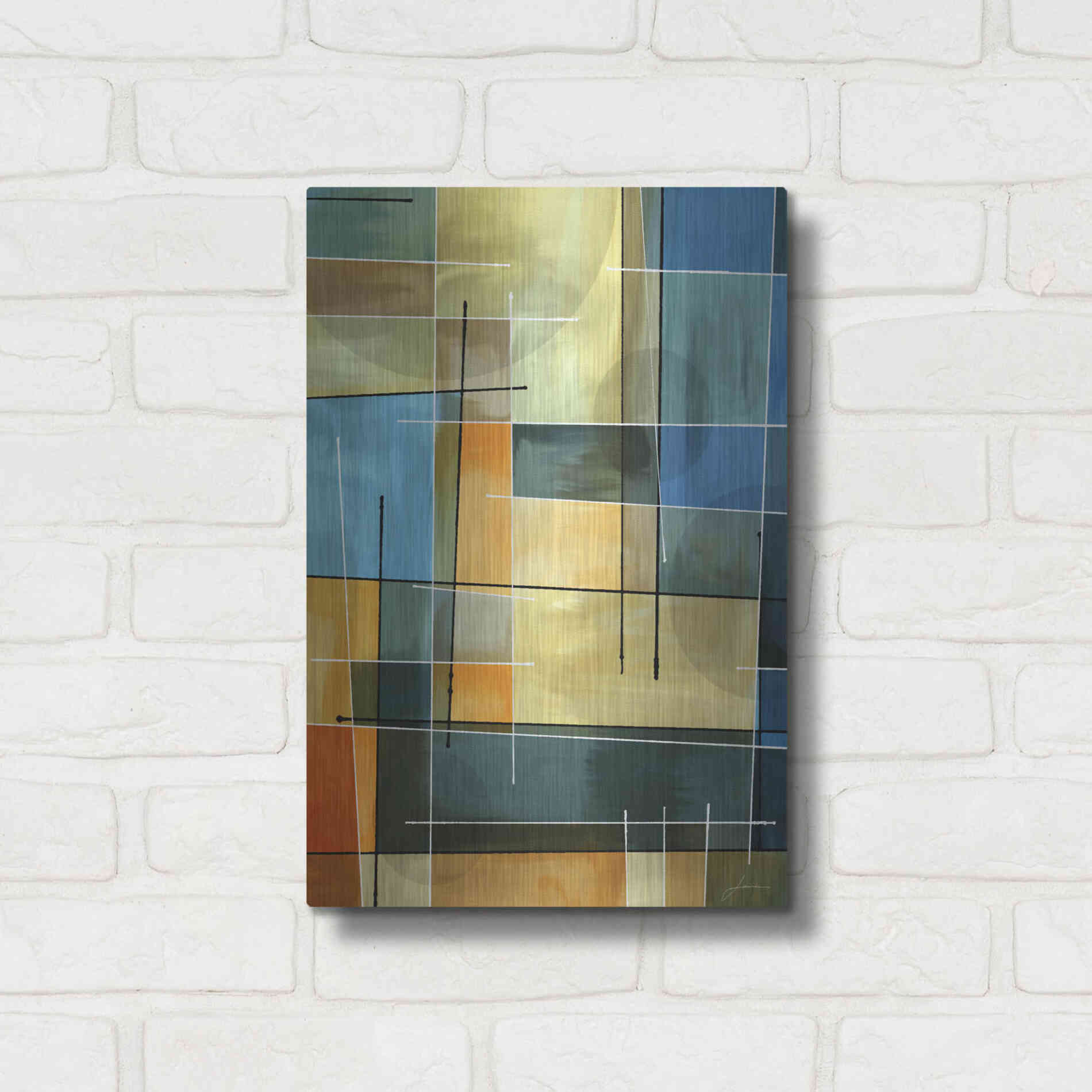 Luxe Metal Art 'Counter Balance I' by James Burghardt, Metal Wall Art,12x16