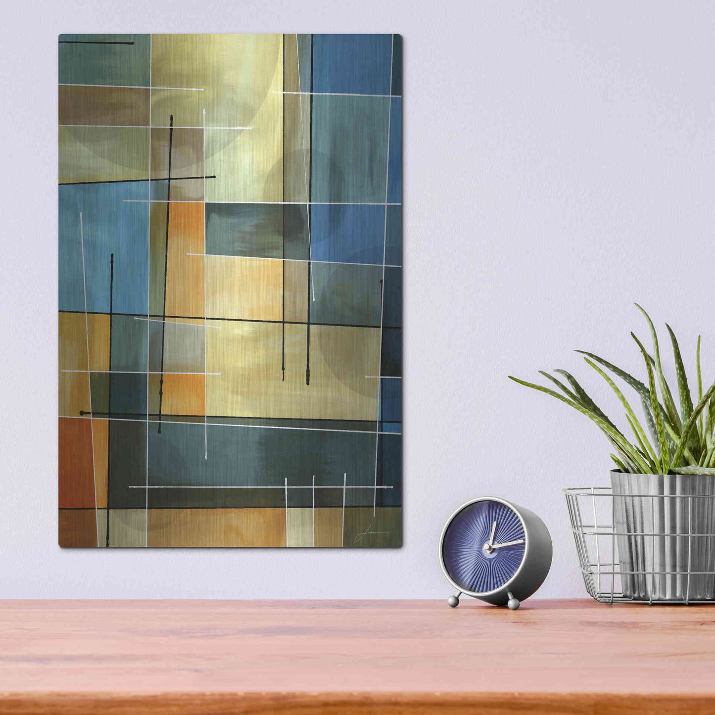 Luxe Metal Art 'Counter Balance I' by James Burghardt, Metal Wall Art,12x16