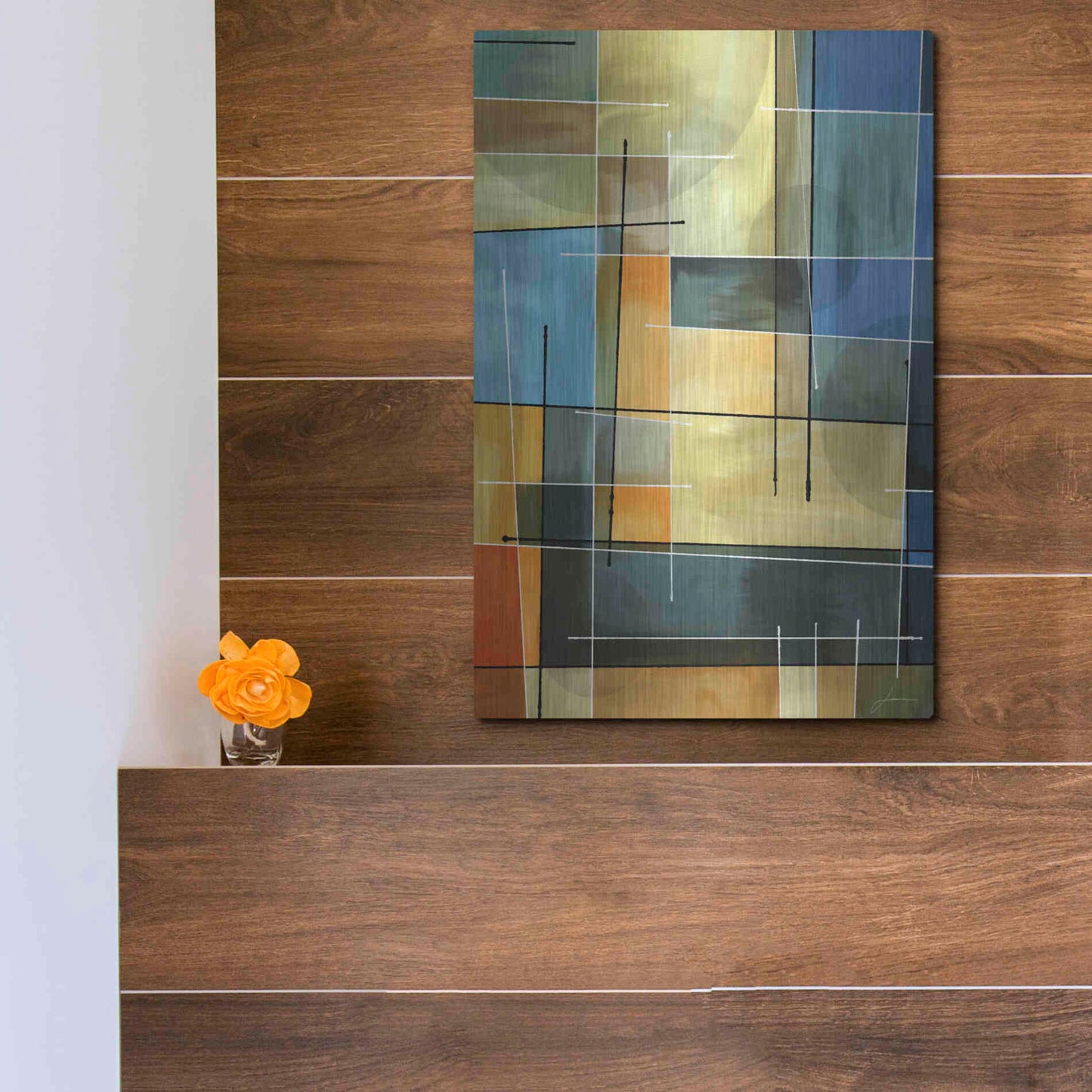 Luxe Metal Art 'Counter Balance I' by James Burghardt, Metal Wall Art,12x16